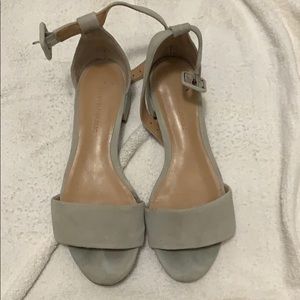 Skyblue suede sandals